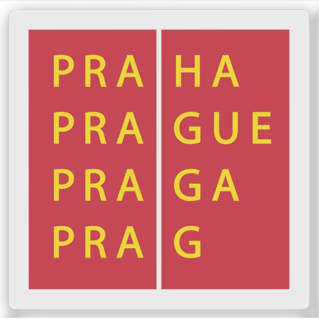 Adesivo Logótipo oficial de Praga, República Checa (Frente)