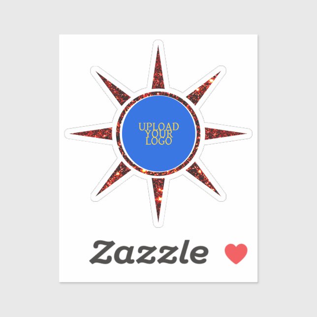 Adesivo logotipo personalizado e alegre sol (Folha)