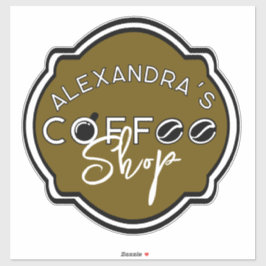 Adesivo Logotipo personalizável de café para negócios / ca