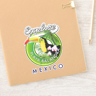 Adesivo logotipo retrô da Praia Balandra México