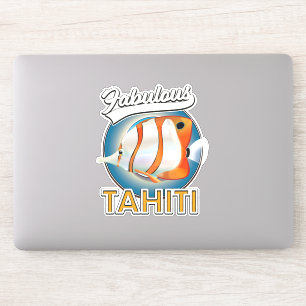 Adesivo logotipo retrô fabuloso do Taiti