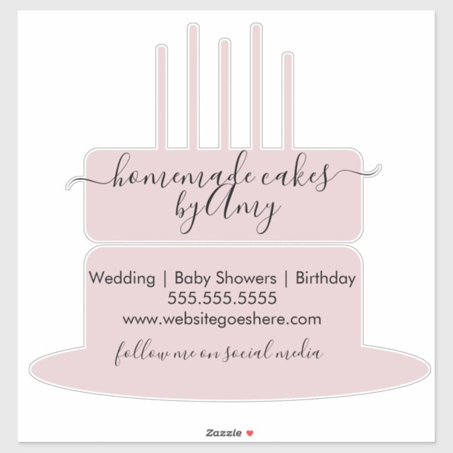 Adesivo Logotipo rosa Bolo Folha de Marketing para empresa (Folha)