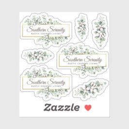 Adesivo Logotipo Rustic Southern Watercolor Cotton 3-Piece