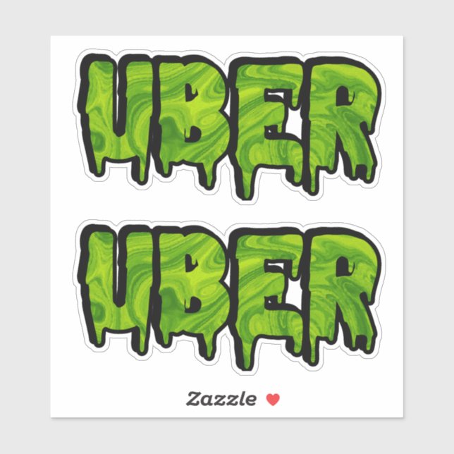 Adesivo Logotipo Uber Slime para Rideshare e Entrega (Folha)