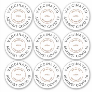 Adesivo Logotipo Vacinado Contra Funcionário Do Covid 19