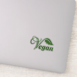 Adesivo Logotipo Vegan Folha