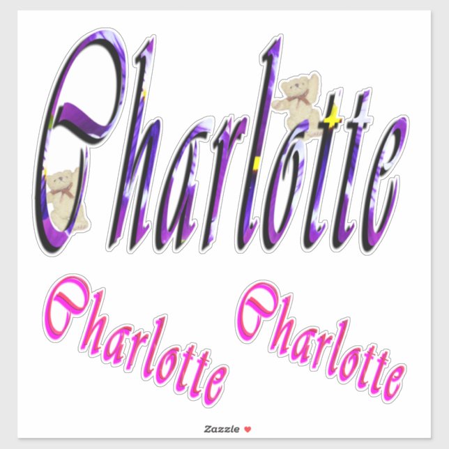 Adesivo Logotipos de Charlotte Name (Folha)