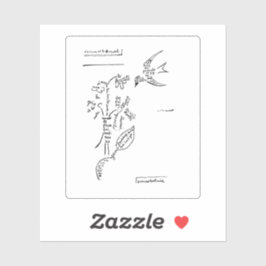 Adesivo L'oiseau et le buquê, por Apollinaire