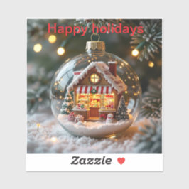 Adesivo Loja de doces de felizes feriados em um globo