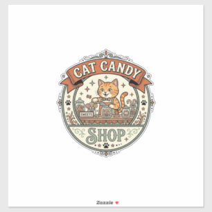 Adesivo Loja de Doces de Gato Loja de Doces de Gato Gato A