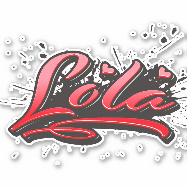 Adesivo Lola red Heart Graffiti Aufkleber Sticker (Frente)