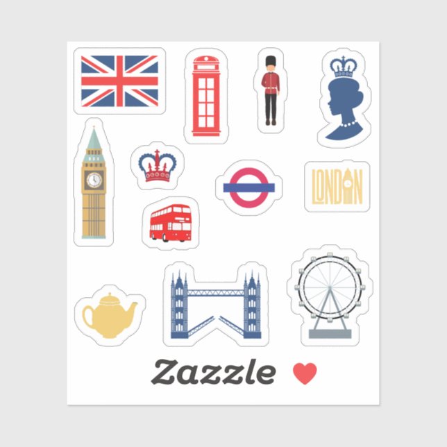 Adesivo London Stickers (Folha)