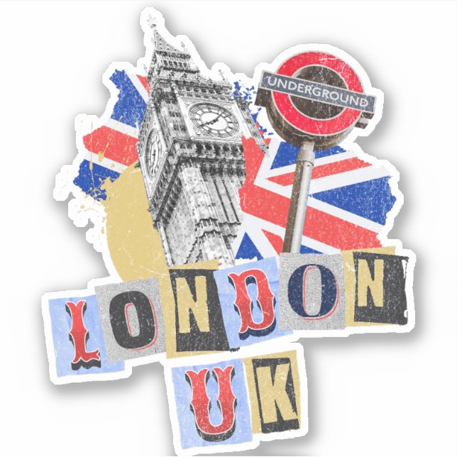 Adesivo London UK Retro style design (Frente)