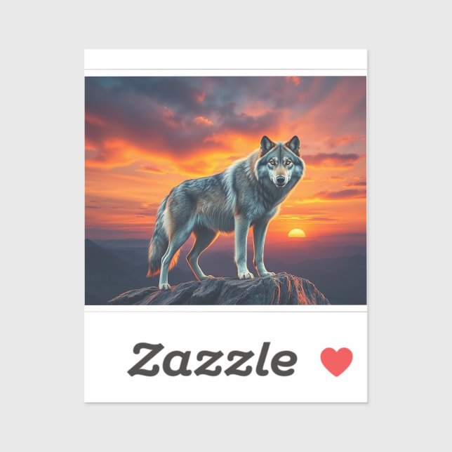 Adesivo Lone Wolf at Sunset (Folha)