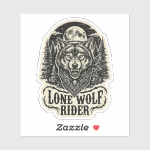 Adesivo Lone Wolf Rider Bandana Lua Cheia Motoqueiro
