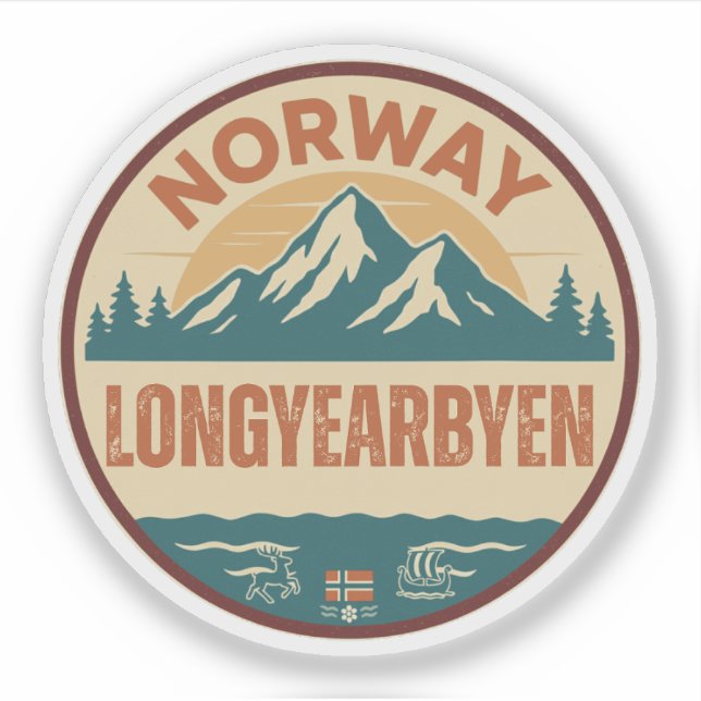 Adesivo Longyearbyen, Norge Noruega (Frente)