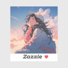 Adesivo Look up the sky | 東京娘 GenerartiveAI シール