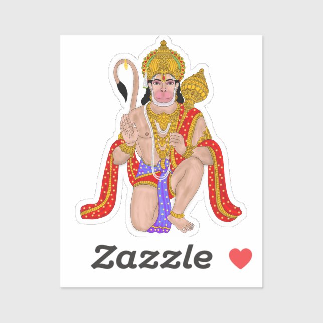 Adesivo Lord Hanuman Sticker – Spiritual & Motivational De (Folha)