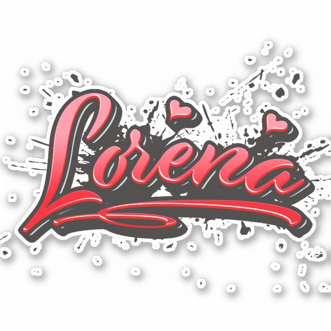 Adesivo Lorena red Heart Graffiti Aufkleber Sticker (Frente)