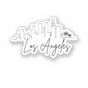 Adesivo Los Angeles, Califórnia   Linha Skyline Estilizada
