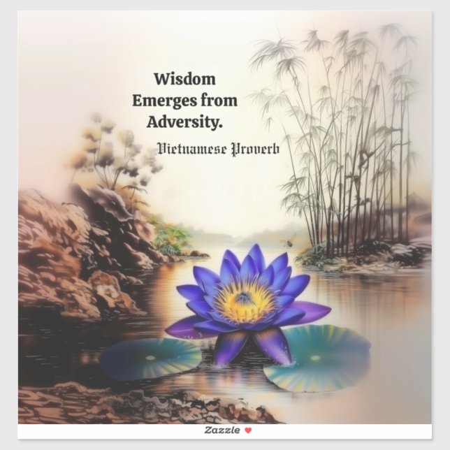 Adesivo Lotus Azul Emergindo das Águas Mortas (Vietnamita) (Folha)