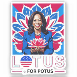 Adesivo Lotus para a campanha do presidente Potus Kamala H