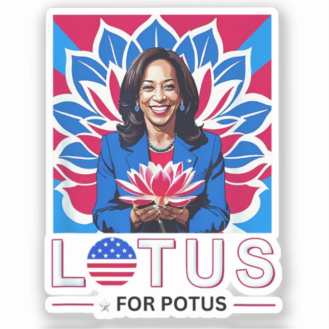 Adesivo Lotus para a campanha do presidente Potus Kamala H (Frente)