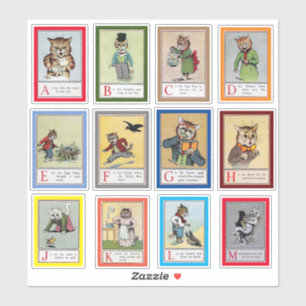 Adesivo Louis Wain Alphabet Cats (A-M)