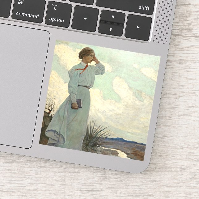 Adesivo Louise em uma das Colinas Barren, por N. C. Wyeth (Detalhe)