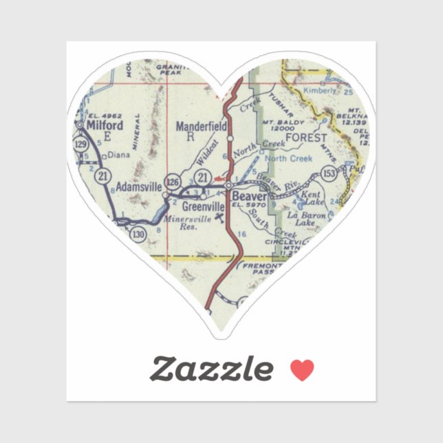 Adesivo Love Beaver Utah (Folha)