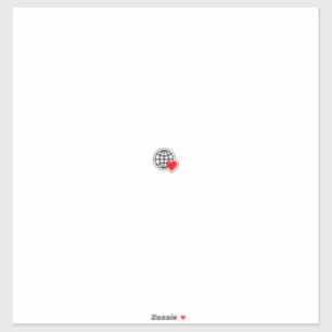 Adesivo Love Beyond Borders - Globe & Heart Symbol Sticker