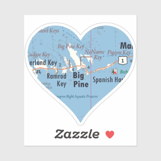 Adesivo Love Big Pine Key (Folha)