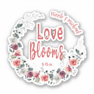 Adesivo Love Blooms Personalizado Noiva Noiva Casada