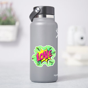 Adesivo Love Burst Pop Art Pink Yellow Green 4" Vinil