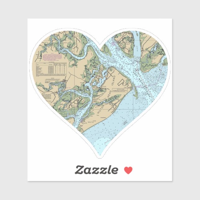 Adesivo Love Hilton Head Island (Folha)