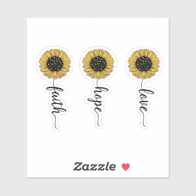 Adesivo Love. Hope. Faith. (Folha)