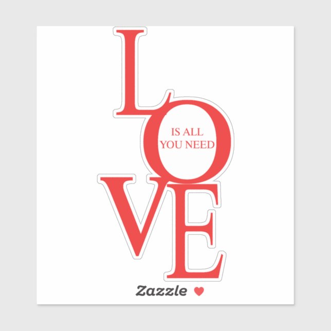 Adesivo Love is all you need (Folha)