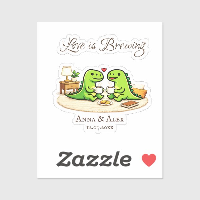 Adesivo Love is Brewing (Folha)