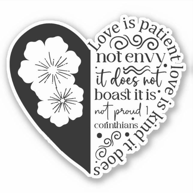 Adesivo Love is Patient Christian Faith  (Frente)