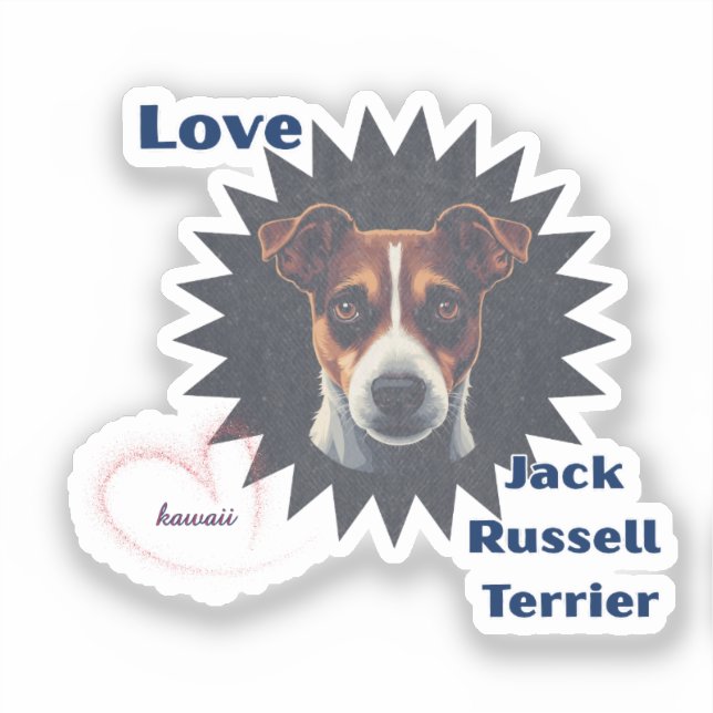 Adesivo Love Jack Russell Terrier ビンテージ風♡ (Frente)