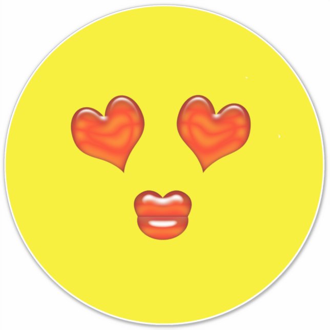 Adesivo Love Kiss Hearts Emoji (Frente)