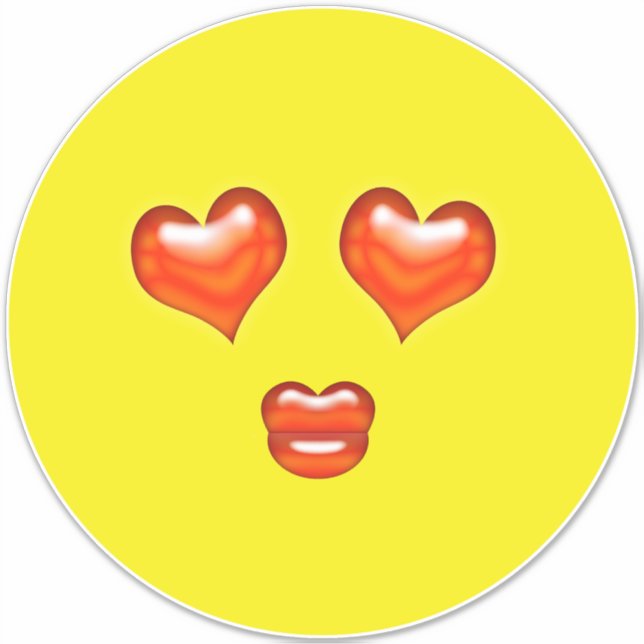 Adesivo Love Kiss Hearts Emoji (Frente)