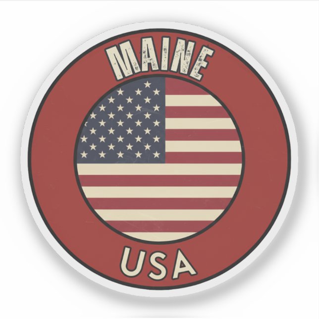 Adesivo Love Maine Gift - Cute ME State Souvenir (Frente)