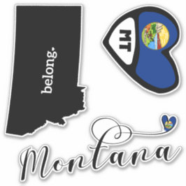Adesivo Love Montana, 3 Designs, Die Cut Stickers
