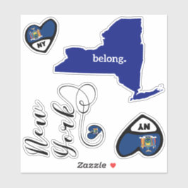 Adesivo Love New York, Sheet of Die Cut Stickers
