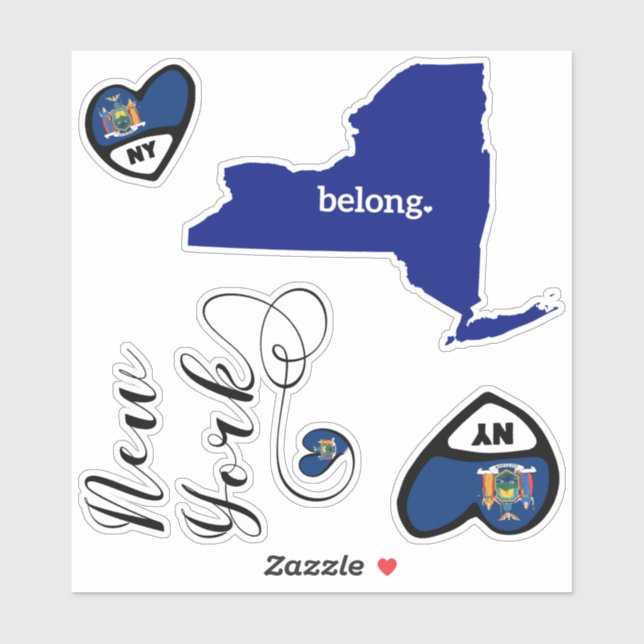 Adesivo Love New York, Sheet of Die Cut Stickers (Folha)