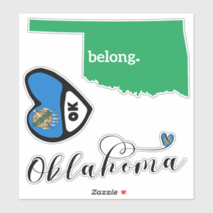 Adesivo Love Oklahoma, Sheet of Die Cut Stickers