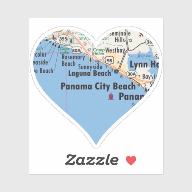 Adesivo Love Panamá City FL (Folha)