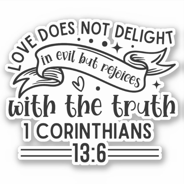 Adesivo Love Rejoices Christian Faith  (Frente)