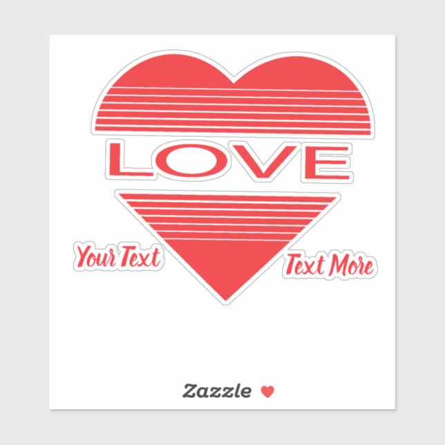 Adesivo Love & Romance Concept Design with Heart Elements (Folha)